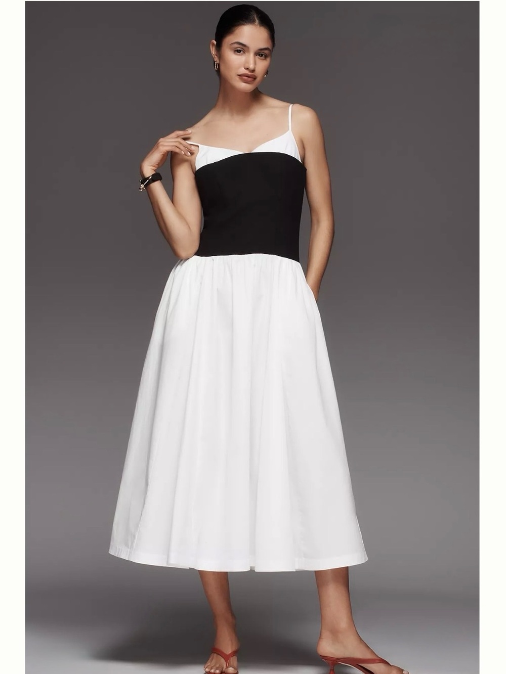 By Anthropologie Twofer Peekaboo Midi Dress NWT Size Medium - Picture 2 of 13